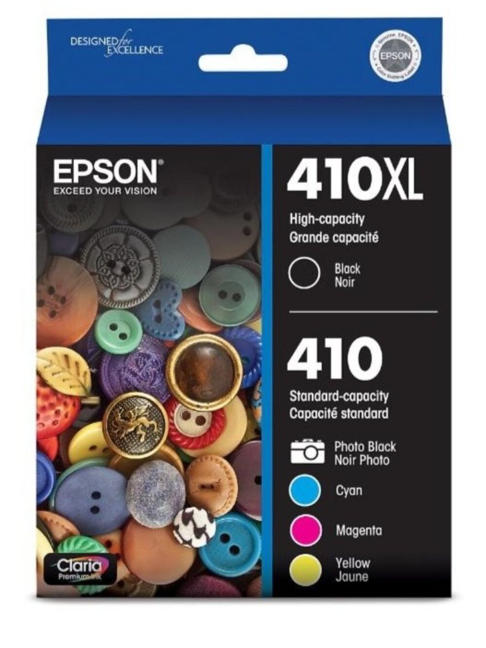 Epson 410XL Claria Premium Ink Combo 5pk T410XL-BCS XP-830 XP-640 NIB
